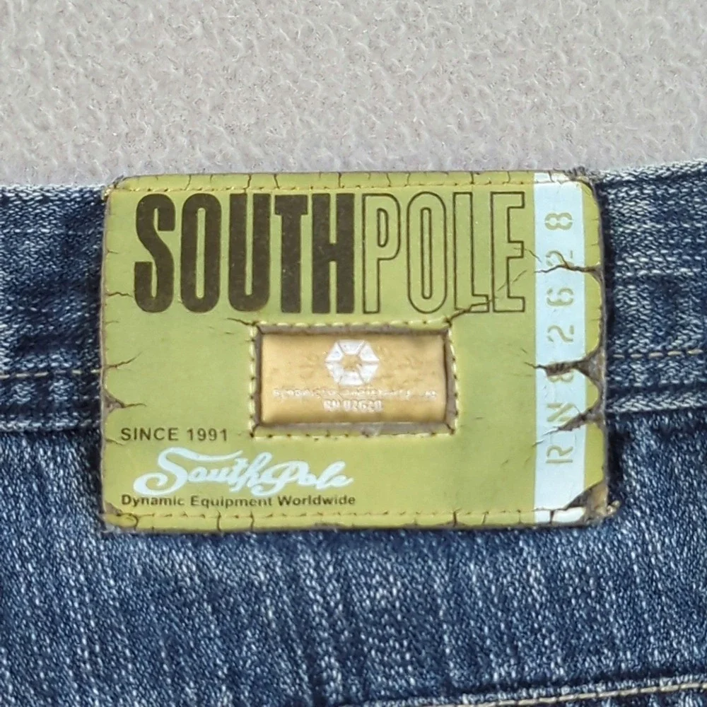 Southpole Denim Shorts Mens 40 Blue Baggy Y2K Streetwear Long Jorts